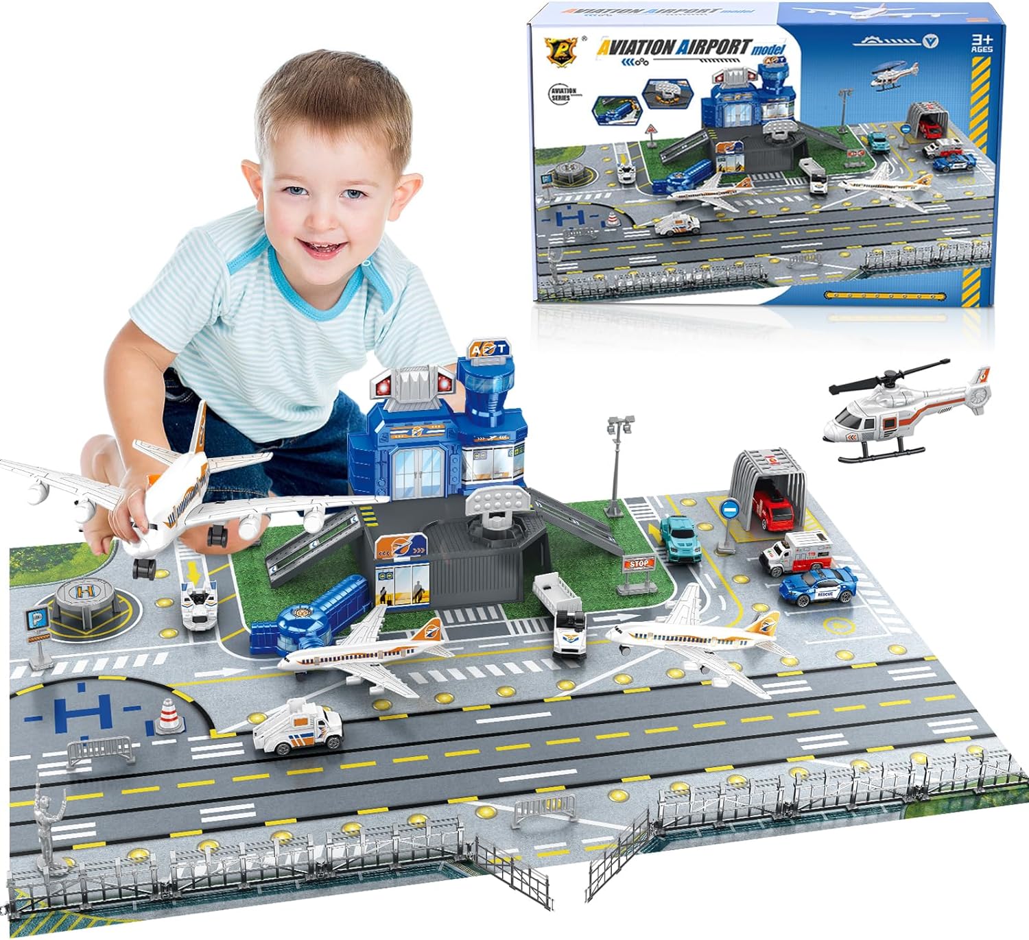 Model Airplane Plastic - Детский игровой набор «Аэропорт» с машинкой,